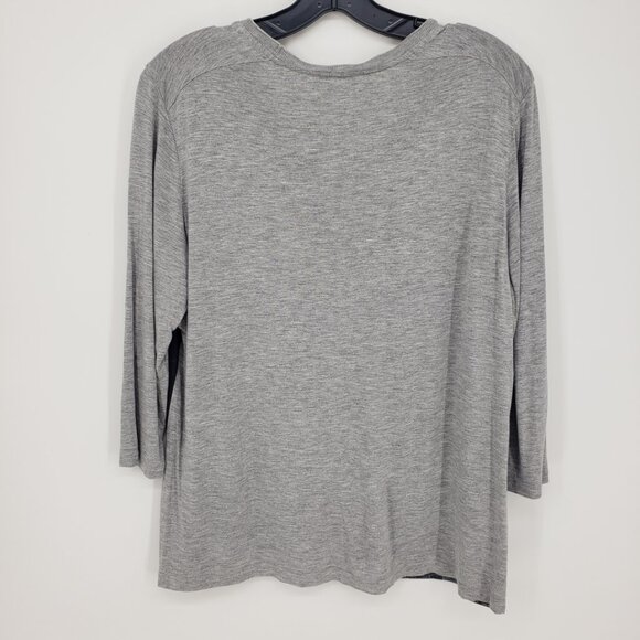 Gerry Weber Abstract Geometric Print Top  Womens Scoop Neck Gray Yellow - Picture 2 of 6